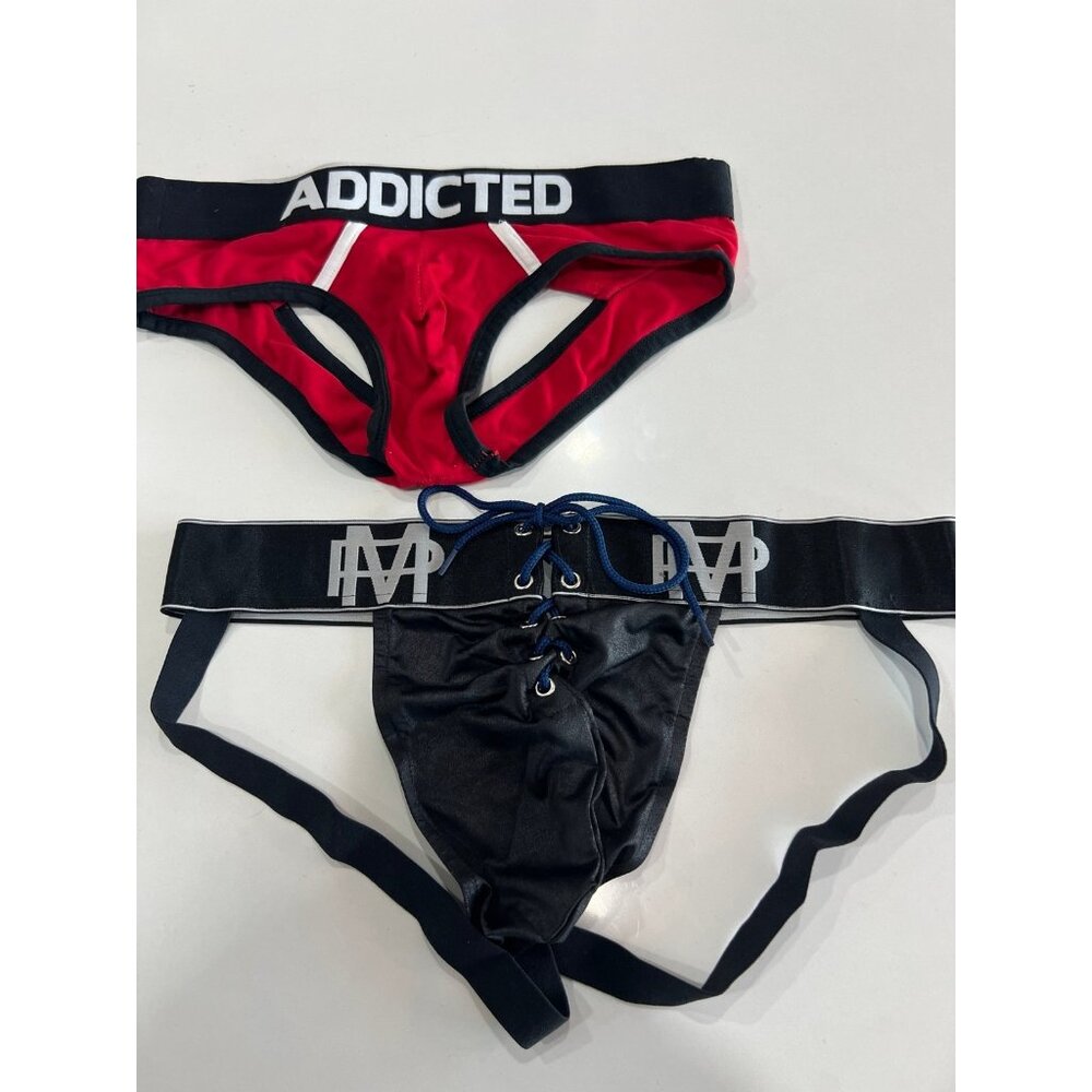 Men’s lace up jock with Red Addicted